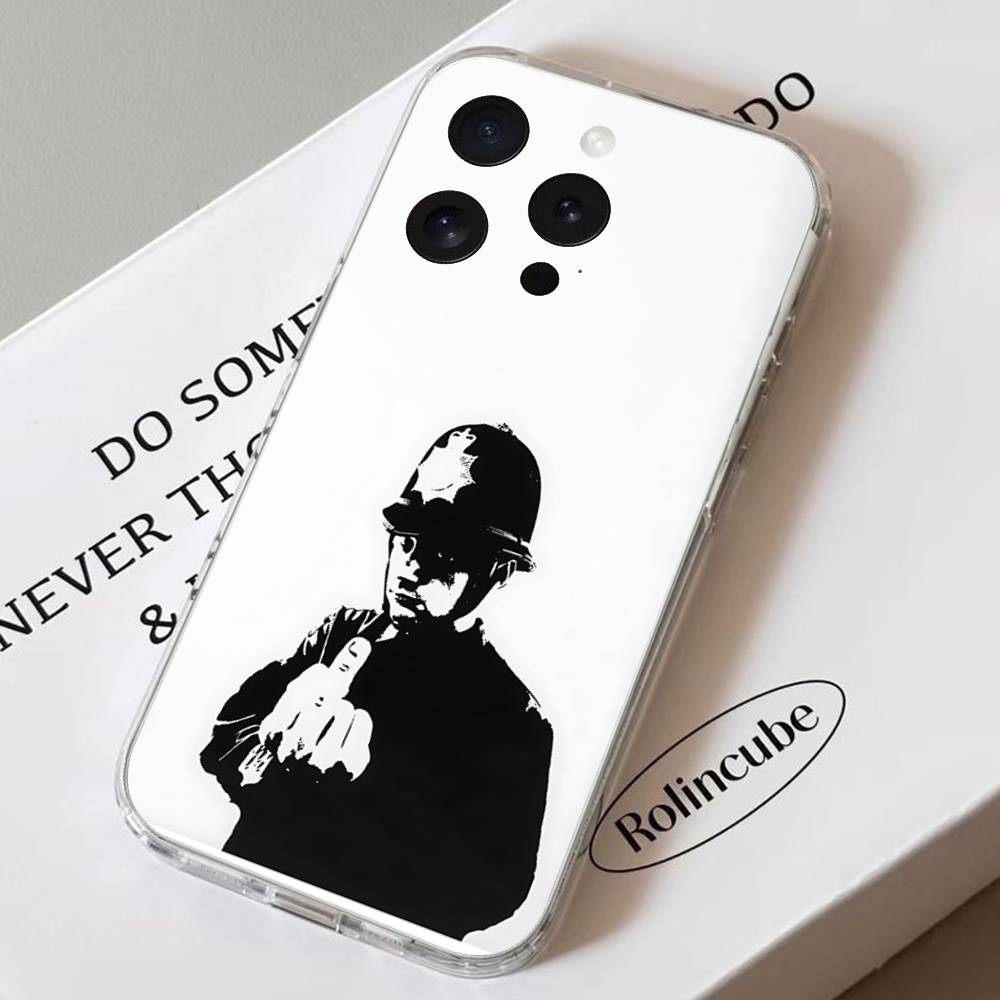 Graffiti Artist B-Banksy-S Phone Case Soft Transparent Case For IPhone 17 16 15 14 13 12 11 Pro Max Mini Plus Shockproof Cover C