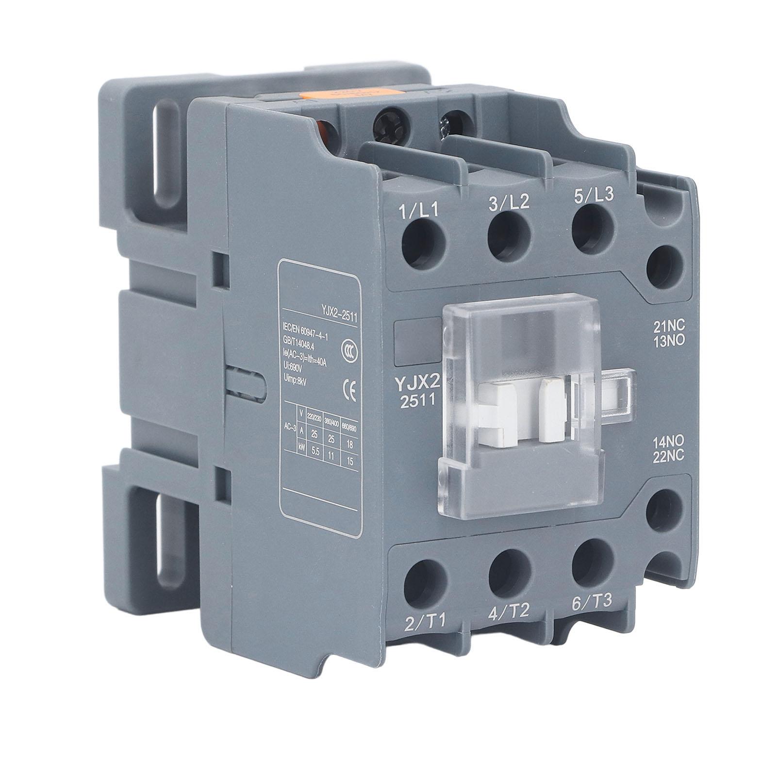 

3 Pole AC Contactor Low Voltage 25A DIN Rail HVAC Motor Condenser Compressor Contactor 220V