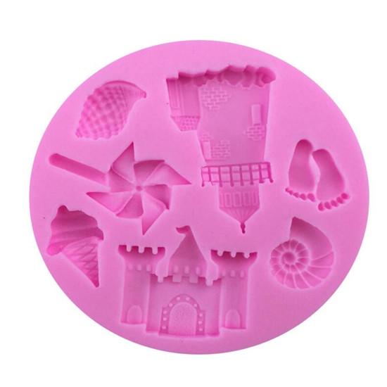 Neue Strandburg Windmühle Flüssigsilikonformen Drehen Zuckerkuchenform Backen Zuckerkuchenform
