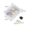 DRELD 60Pcs 16*13mm Cabinet Door Furniture Hinge Jewelry Wood Boxes Decorative Hinge Furniture Fittings +Screws +Storage Box