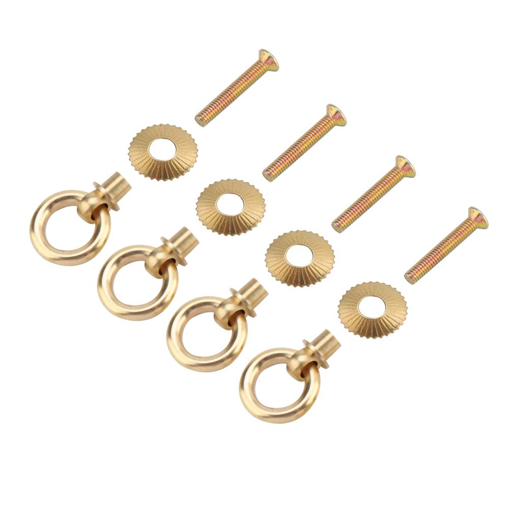 4pcs pack Mini Simple Vintage Pull Rings Cosmetic Case Jewelry Box Attachment Handle