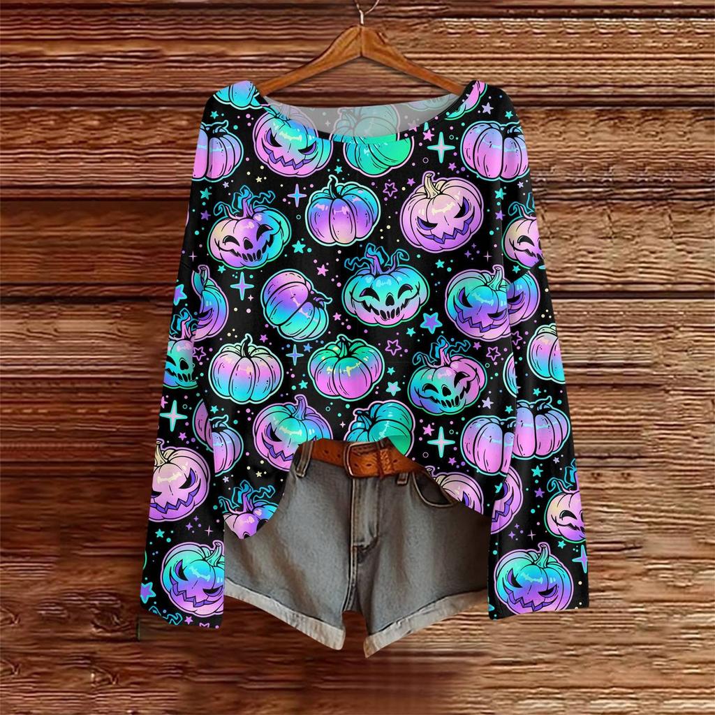 Dámské košile s dlouhým rukávem Potisk Grafická trička Halenky Ležérní Nadměrné velikosti Základní topy Pulovr