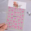 1PC 5D Embossed White Lace Bow Nail Art Stickers Cute Pink White Ribbon Bow Tie Nail Sliders Kawaii Bow Manicure Accessories TY9