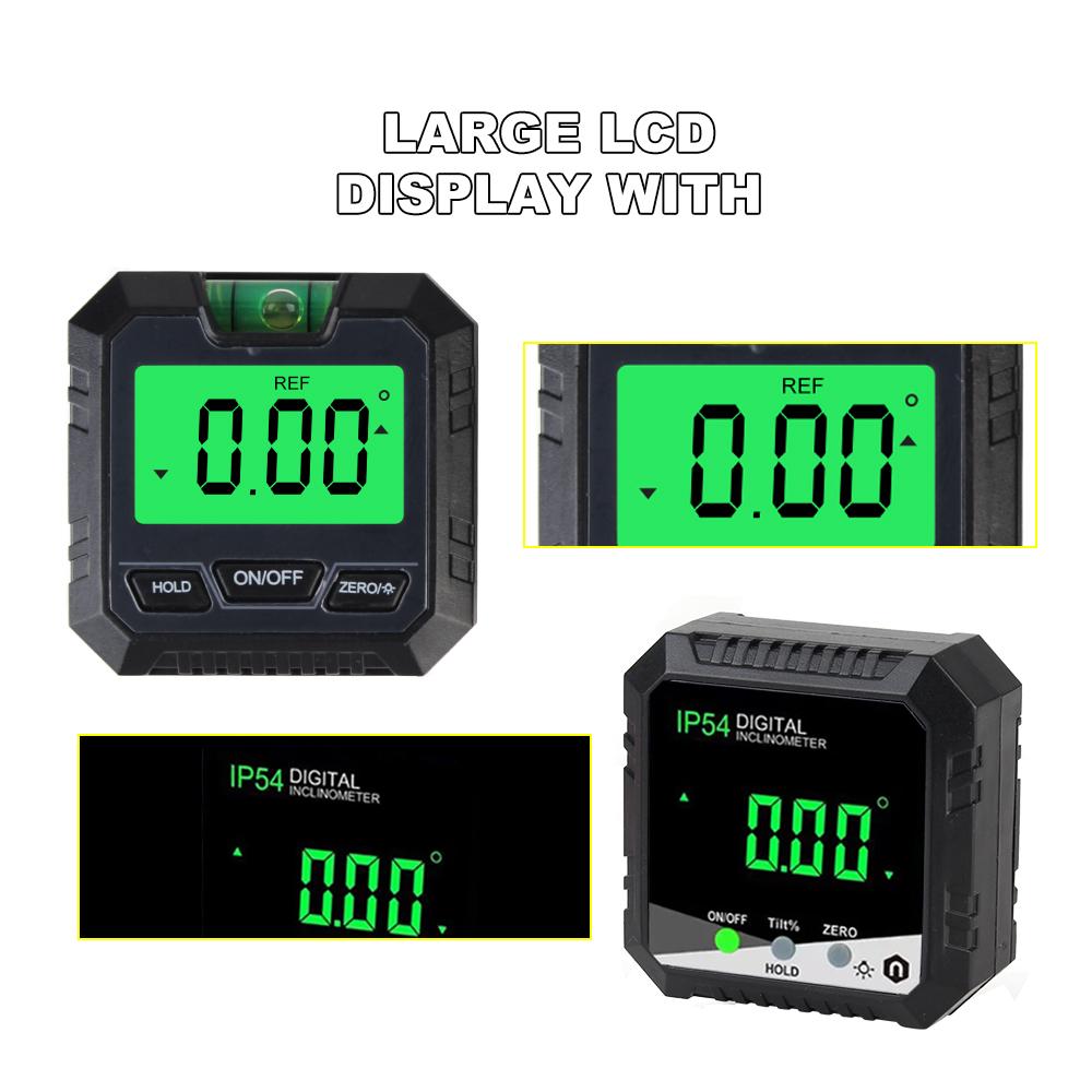 Digital Spirit level Horizon Vertical Measure Protractor Inclinometer Horizontal Scale Ruler 90degree Angle Finder Portable Bubble Electric Level