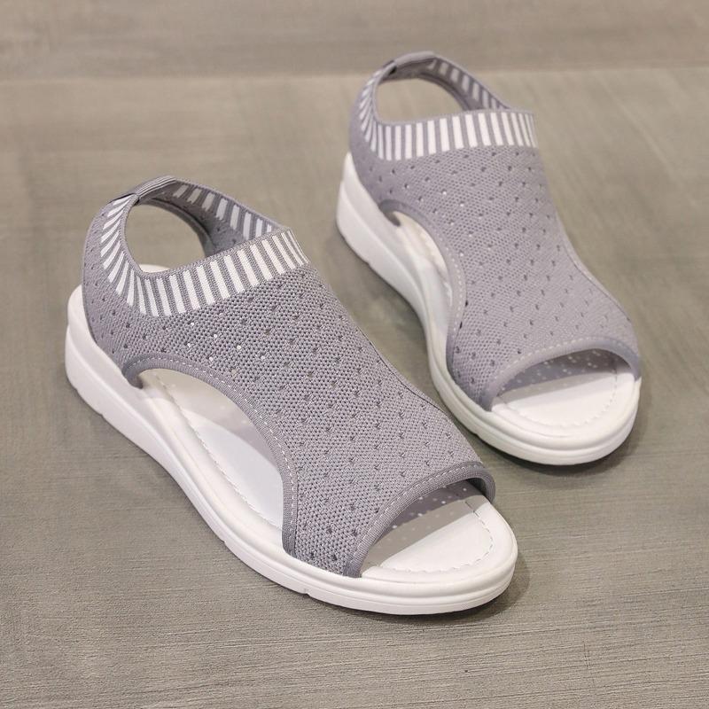 Fashion 2025Sandals Women Summer  New Open Toed Flat Roman   Flying Woven Hollow Platform Sports Sandals Flat