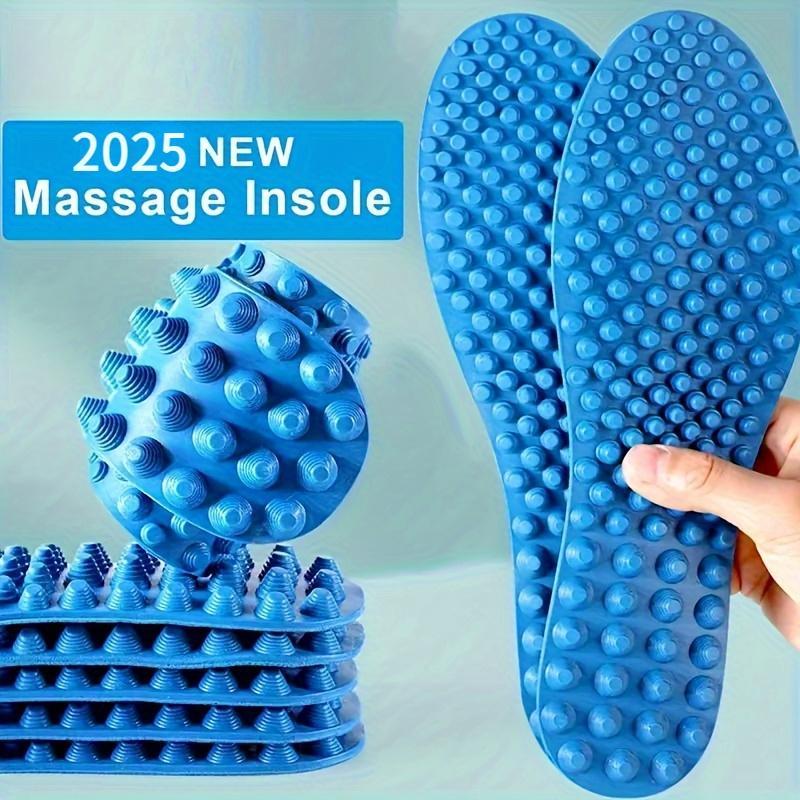 1 par massasjesåler - Fotsmassasje skoinnlegg med akupressurpunkter, Ergonomisk buestøtte for, Blå Unisex såler, Skoinnlegg for komfort