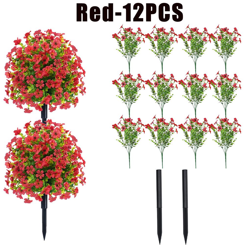 Fake Flowers Outdoor UV Resistant Faux Plants For Outside Yard Wedding Indoor Home Kitchen Farmhouse Decor Artificial Plants