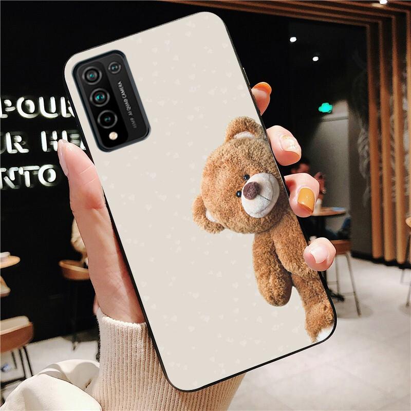Cute Teddy Bear Beer Phone Case for Huawei Honor 50 10X Lite 20 7A 7C 8X 9X Pro 9A 8A 8S 9S 10i 20S 20lite 7X 10 Lite
