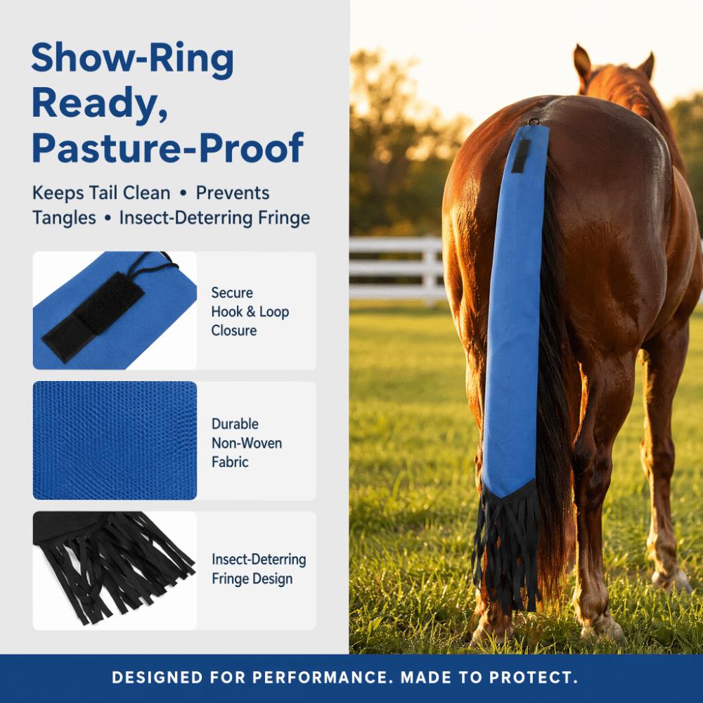 Non Woven Fabric Horsetail Guard Bag Hook And Loop Design Horse Grooming Tool Stable Use