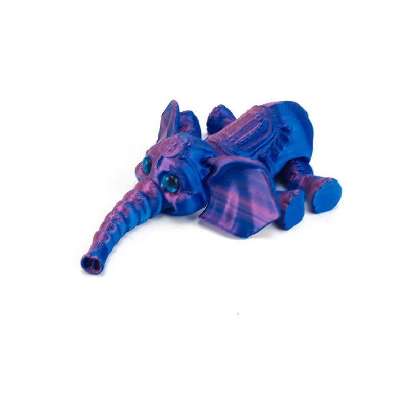 Cute Pla 3D Printing Elephant Model Kawaii Desktop Ornament Cartoon Movable Model Children Toy Creative Collection Toy Gifts