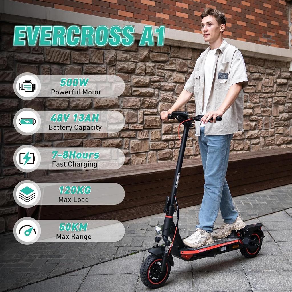 Evercross A1 Electric Scooter with 48V 13Ah Battery 10inch