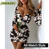 Fashion Summer Spring Long Sleeve V-Neck Casual Dresses
