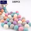 100Pcs 20Mm 100% Wool Felt Balls Diy Balls Hanging Accessories Candy Color Pom Pom Ball For Kids Party Crafts Children'S Toys
