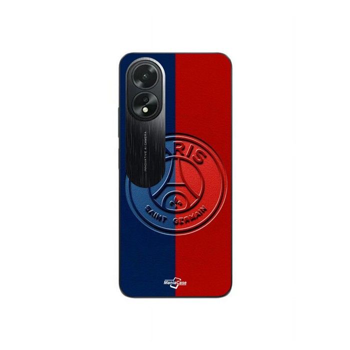 Coque de téléphone - MANIACASE - Oppo A58 - Noir - Silicone TPU - Logo PSG