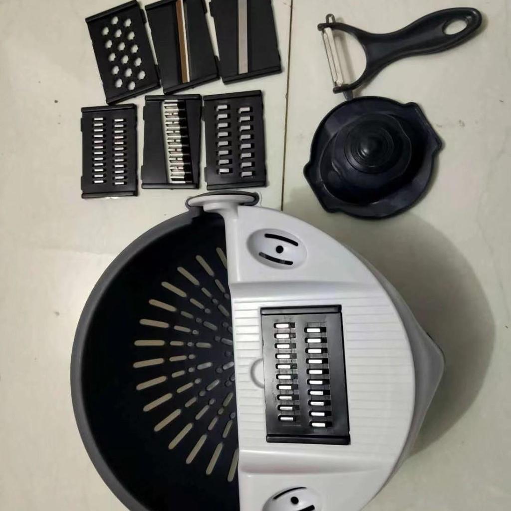 Multifunctional Double-Layer Kitchen Grater: Potato Shredder, Vegetable Washer & Cutter, Slicer Basket