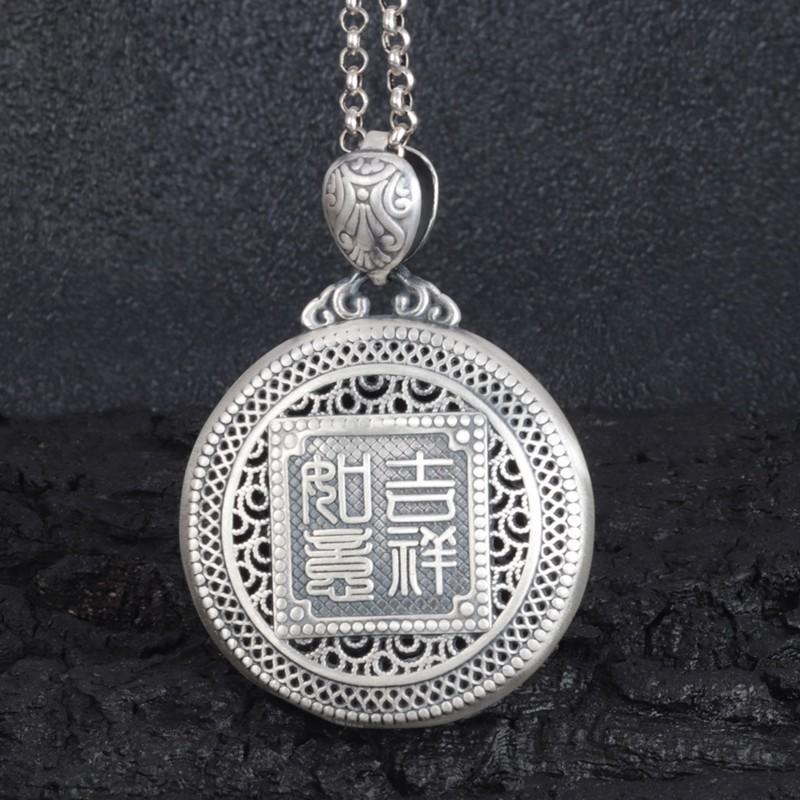 Copper Elephant Pendant Necklace Women Men Hollow Out Geometric Charm On Chain Boho Style Statement Jewelry