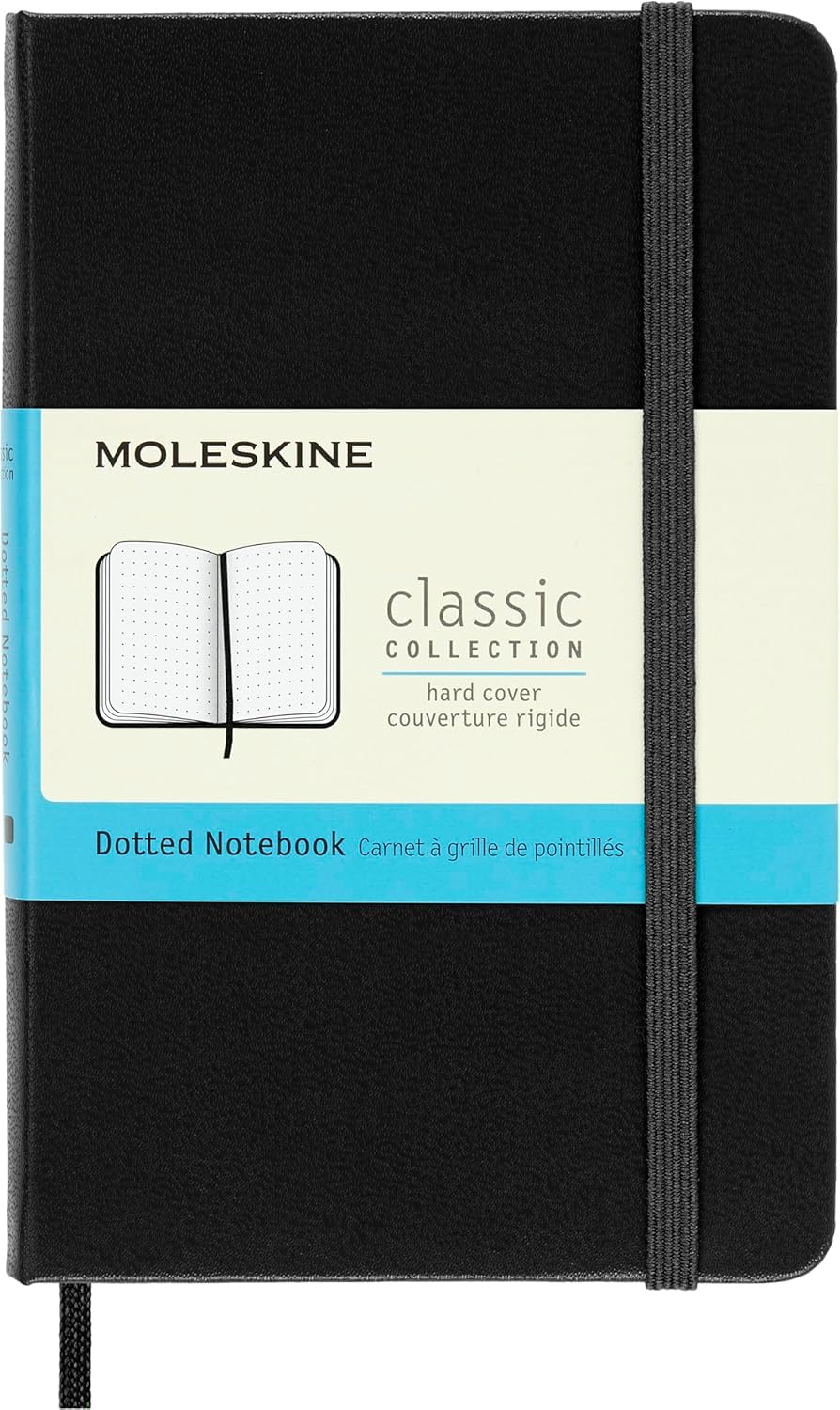

Moleskine Classic Hard Cover x Notebook, Pocket, Dotted, Black, (3.5 5.5) чёрный