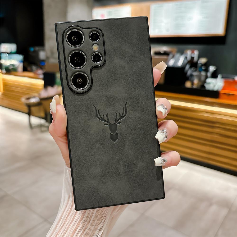 Business Leather Matte Phone Case for Samsung S25 S24 Ultra A55 A54 A53 A52 A35 A34 A33 A25 Note 20 S26 Ultra S21 FE Back Cover