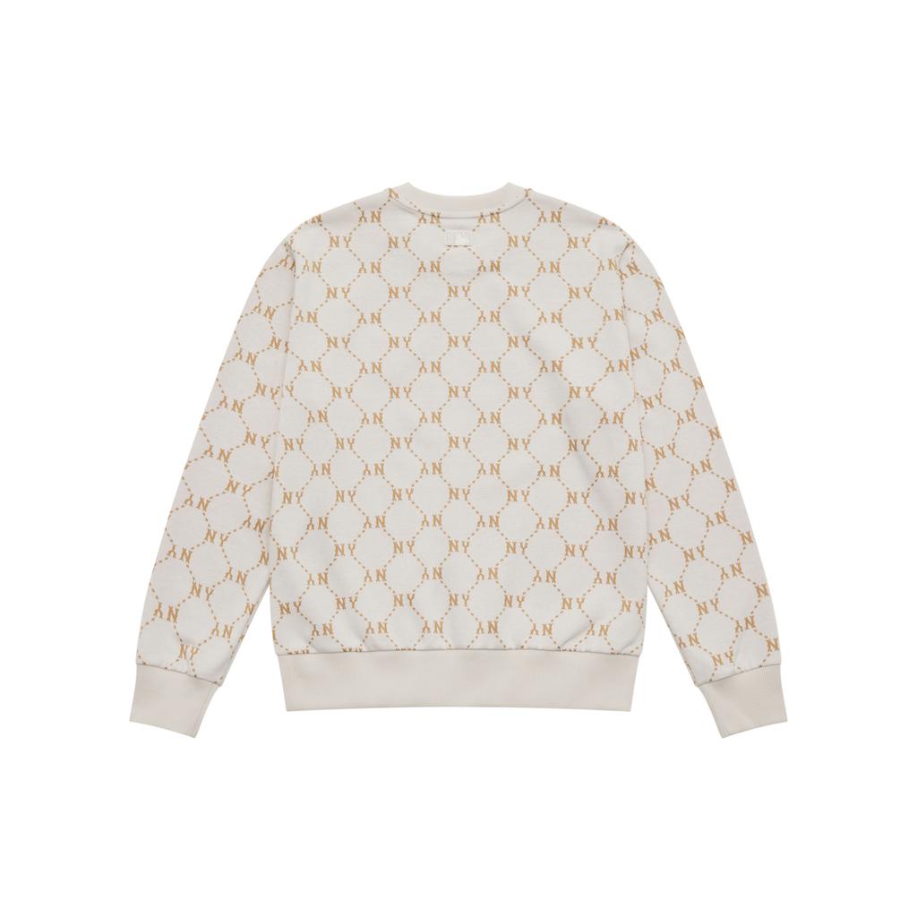 New MLB New York Yankees Old Flower SS25 Sweatshirt Unisex Ivory White 3AMTM0151-50IVS