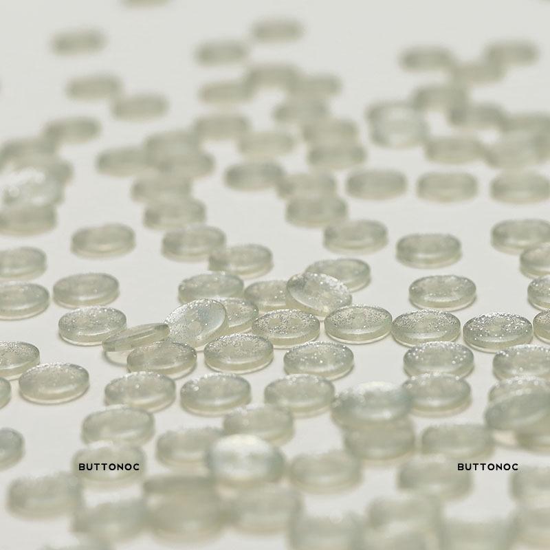 MOSN Silver Sequin Transparent Resin Two-Eye Button for Cardigans and Shirts