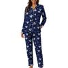 Women's Casual Fashion Heart Print Long-Sleeved Top And Trousers Homewear Set