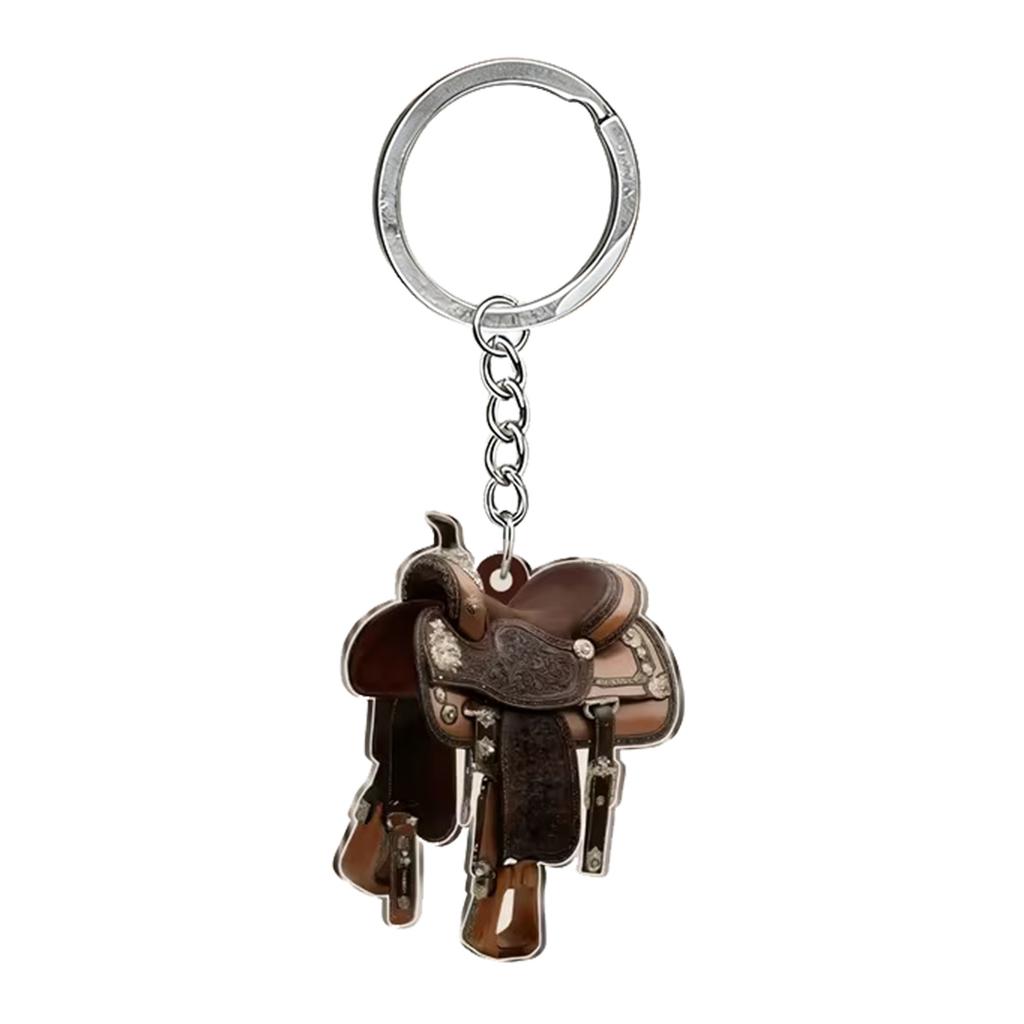 Stylish Acrylic Horse Saddles Keychain For Car Mirror Decoration Hanging Ornament Gift Home Decors And Locker Use