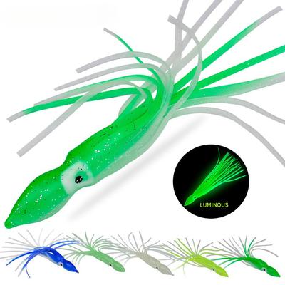 Night Light Chapter Fishing Bait, Mini Colored Biomimetic Fake Bait, Sea Fishing Squid Bait  5 Pieces/pack