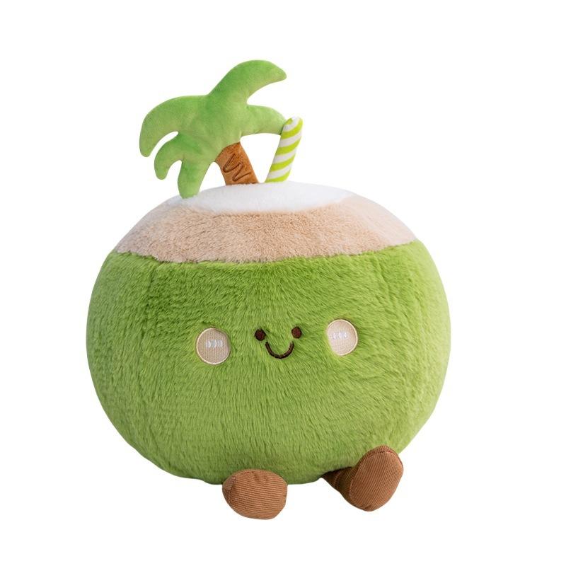 Site Dudu Cute Fruit Pillow Super Soft Plush Doll Strawberry Watermelon Coconut Simulation Pillow