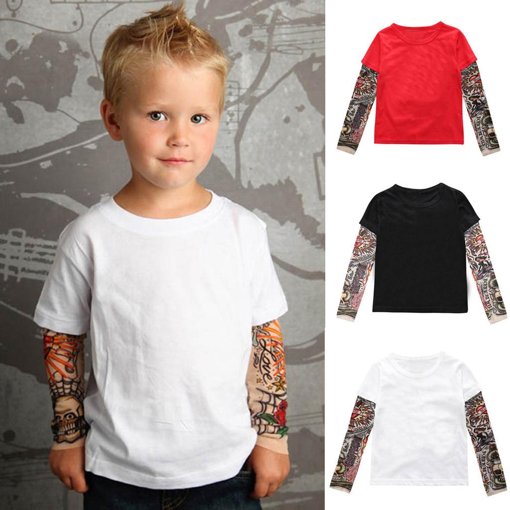 Kleinkind-Baby-Jungen-T-Shirt mit bedruckten Mesh-Ärmeln