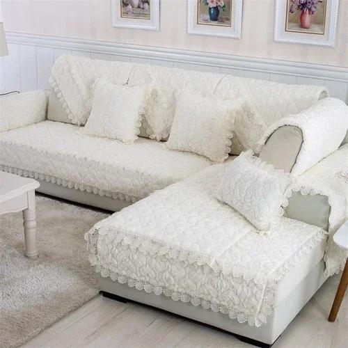 Einfarbig Plüsch Sofamatte Maschinenwaschbar Rutschfest Spitze Kante Sofahandtuch Staubdicht Volles Sofa Couchbezug
