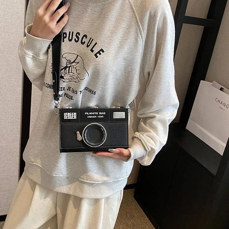 Camera Style Shoulder Bag Women Fashion Funny Box Bag Retro Camera Crossbody Bags