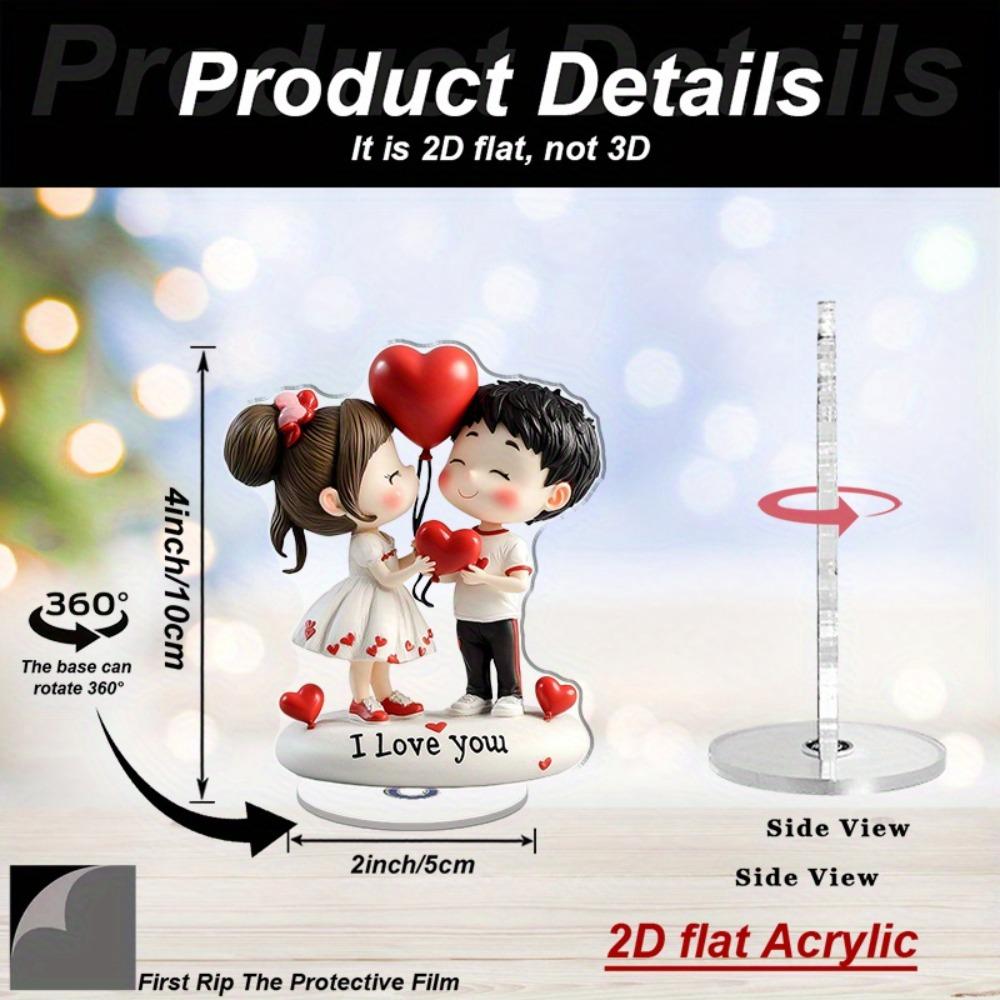 Creative Balloon Valentine's Day Decoration 2D Sweet Acrylic Rotating Ornament Gifts Couple with Love Ornament Party