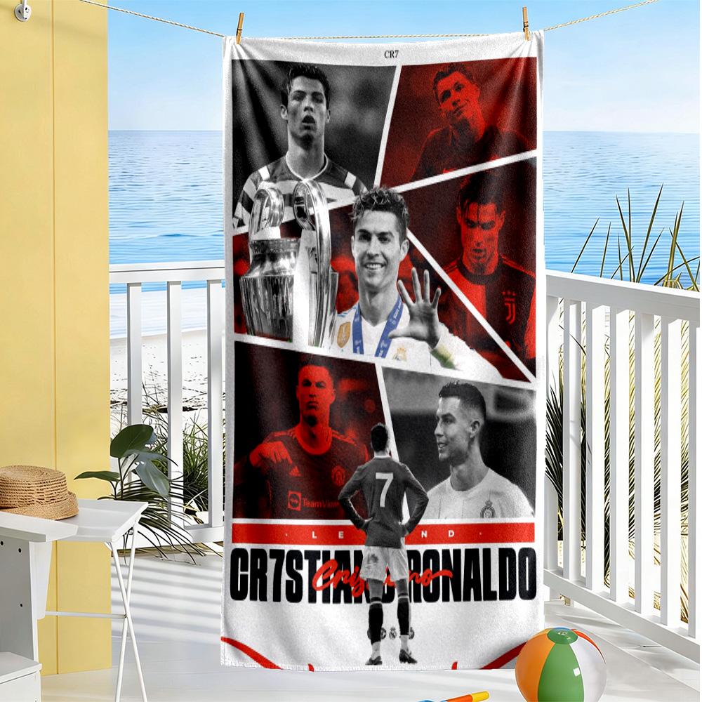Ronaldo Cr7 Leggenda del Calcio Telo da Spiaggia Alta Assorbenza & Asciugatura Rapida Confortevole Leggero