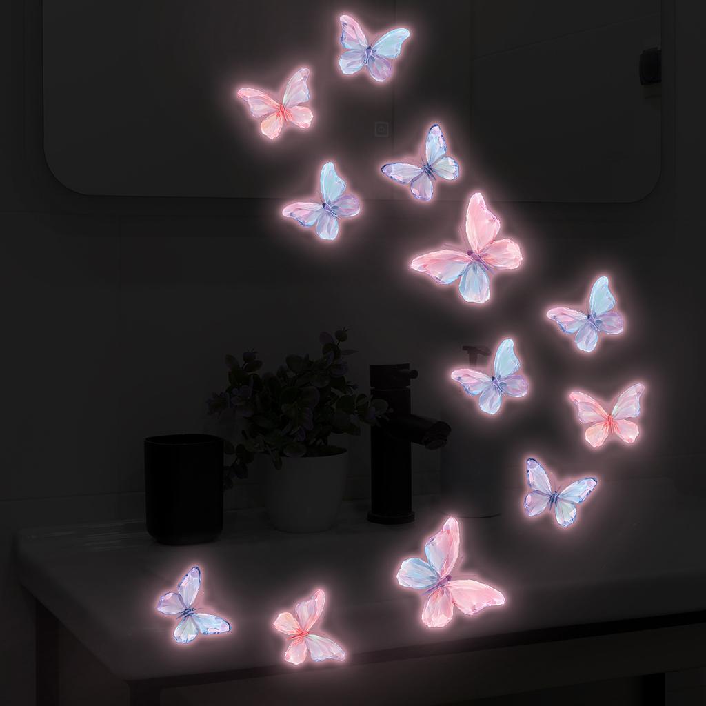 Luminous Butterfly Wall Stickers, Luminous Simulation Three-dimensional Butterfly Decorative Stickers, Waterproof Stickers