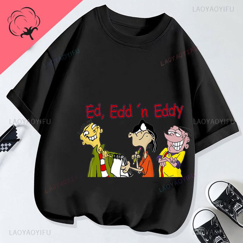 Ed Edd  Eddy Tv Show Shirt Novelty Cartoon Kawaii Cute Casual Funny Comic Printed Y2k Clothes Grahic T Shirts Cotton Unisex Top