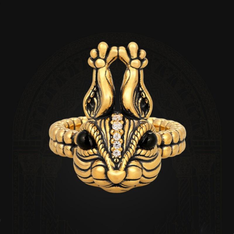 

Chiba Trendy Brand Squirrel Ring Retro Opening Adjustable All-match Ring for Men and Women one size(US size 6-13) золотий