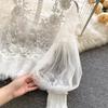 Women's Summer Lace Mesh Puff Long Sleeve Blouse Vintage Blouses Elegant Korean Tops Shirts Clothing