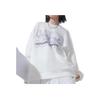 Li-Ning CF Trace Series Reflective Letter Print Crew Neck Sweatshirt Unisex Tops Milk-White AWDT529-2