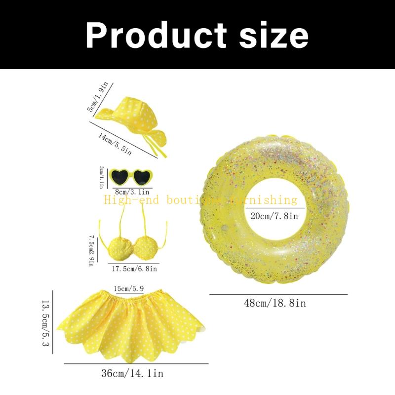  Summer Geese Statue Set Yellow Set of 5 Lawn Decors Weatherproof Outfit