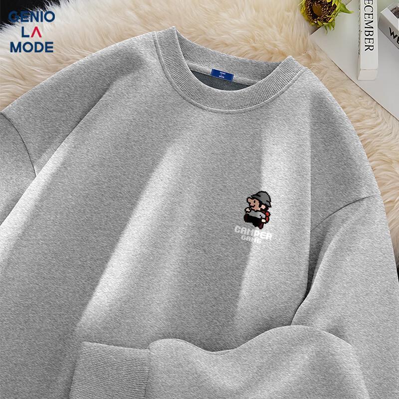GENIOLAMODE Men s Winter Fleece Pixel Graphic Sweatshirt XL
