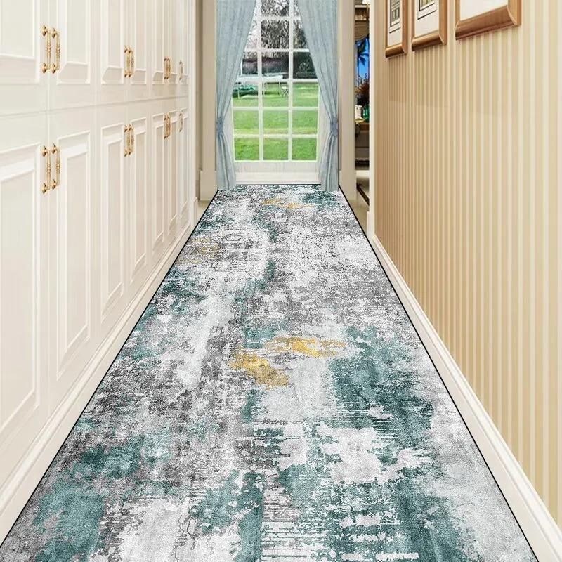 Nordic Abstract Villa Long Corridor Carpet Runner Hall Passageway Home Large Rug Stairway Comfortable Durable Washable Floor Mat