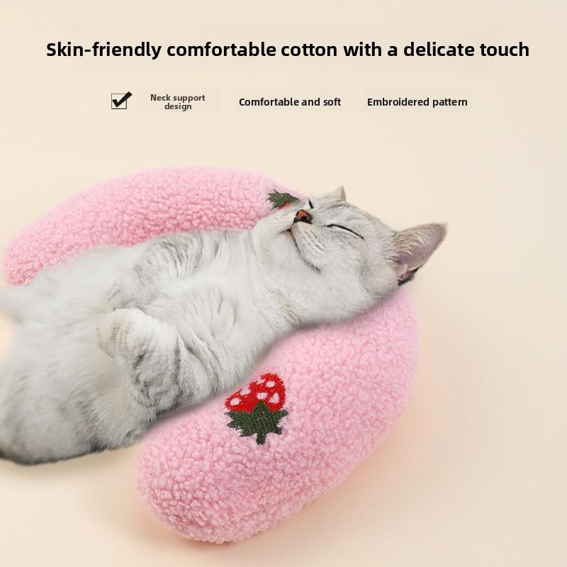 Pet Dog and Cat Pillows, Cervical Deep Sleep U-shaped Pillows, Kitten and Puppy Throw Pillows, Half-moon Pillows