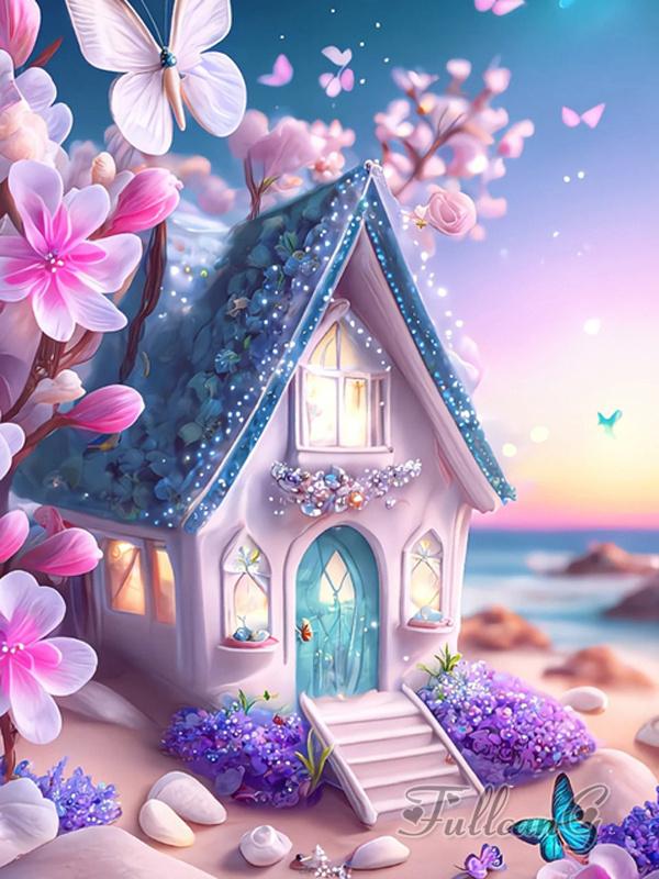 Diy 5D Diamant Pictură Vanzare Beach View House Full Square Round Drill Broderie cu strass Fantasy Cottage Mozaic Kit cusaturi de cruce Decor de perete AA4649