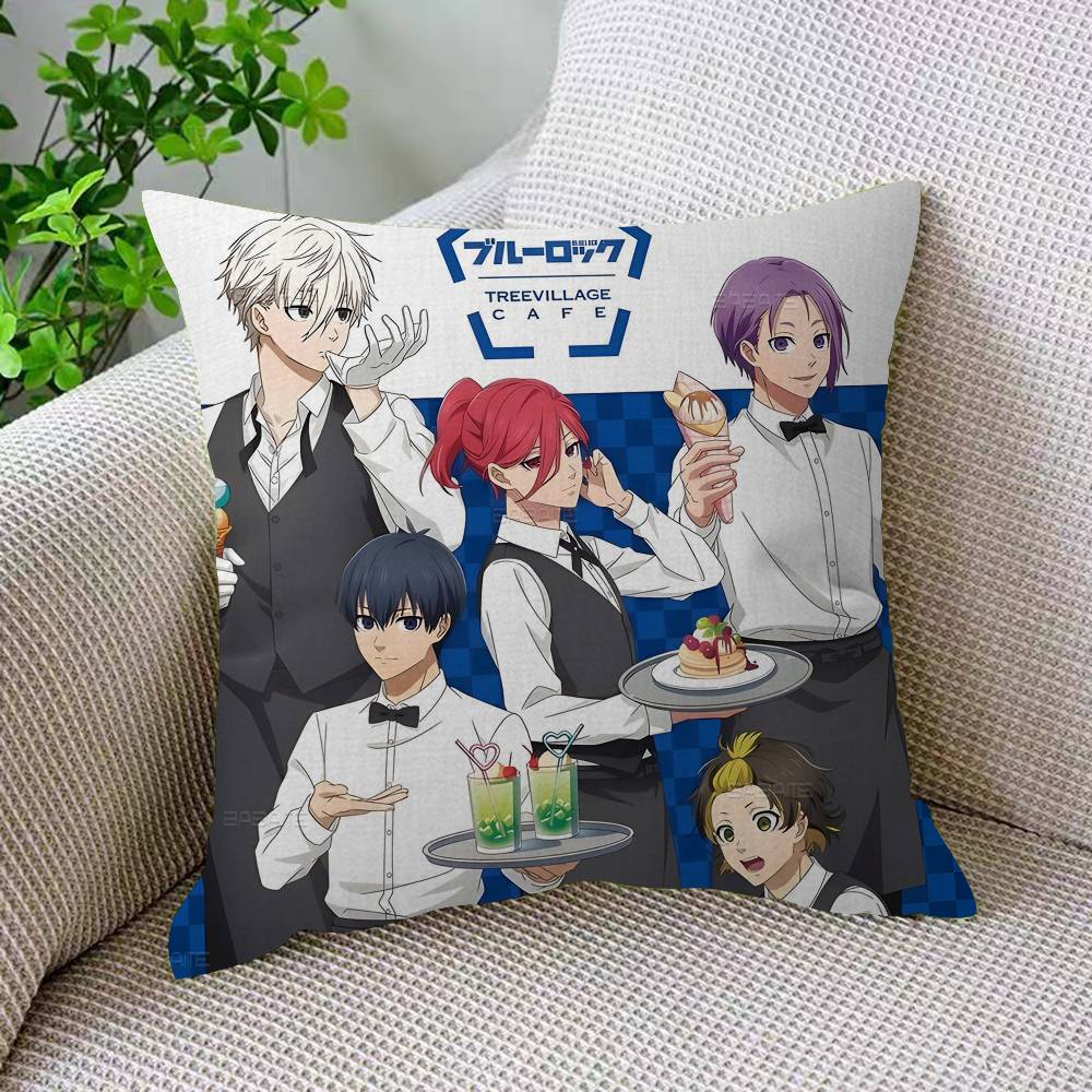 Vintage Classic B-Blue L-Lock Anime Cushion Cover Pillow Cover Decor Pillowcase Printed Cushion Case For Couch