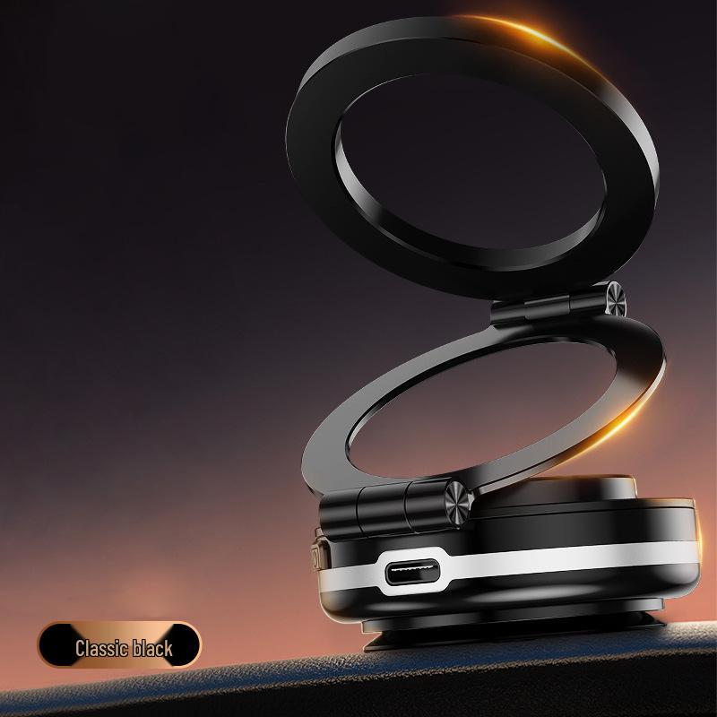 360° Rotating Car Phone Holder with Strong Magnetic Bracket and Automatic Folding