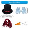 4 Pcs Snowman Costume Kits Frosty Costume Snowman Kits Top Hat Scarf Nose Gloves for Women Men