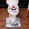 Christmas Santa Decoration Toilet Seat Cover And Carpet Cover Combination
