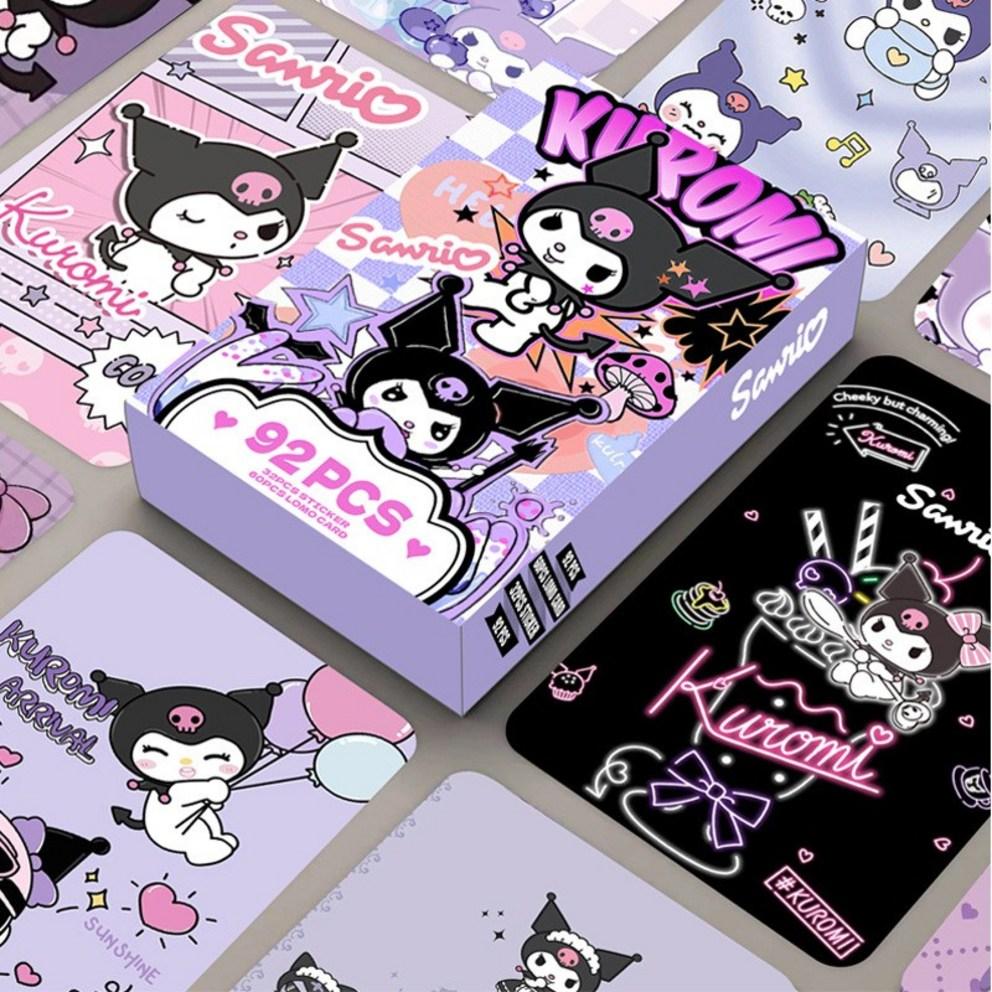 Sanrio Photocard Goods LOMO Illustration Photocard 60pcs + Mini Sticker 32pcs, Kuromi ver.2, 1ea