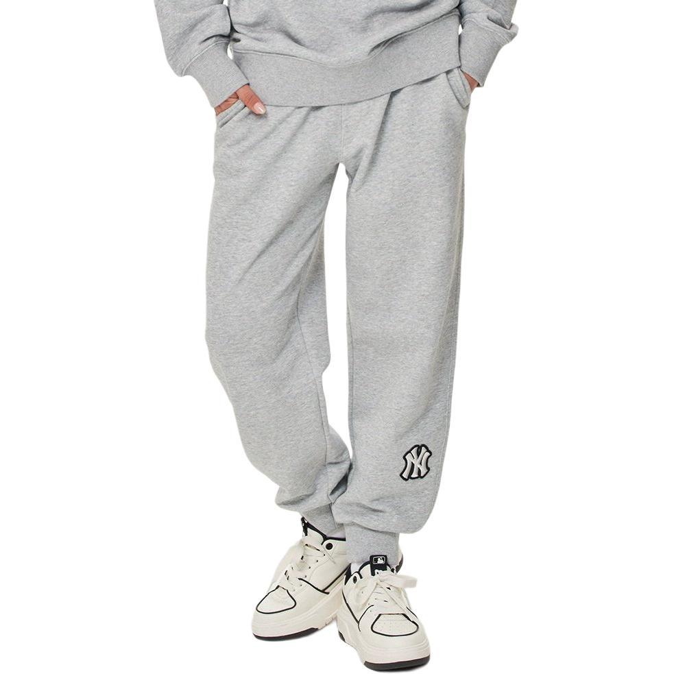 MLB New York Yankees Knitted Sweatpants Unisex Heather Gray Moderate Cuffed Pants 3APTB0231-50MGS