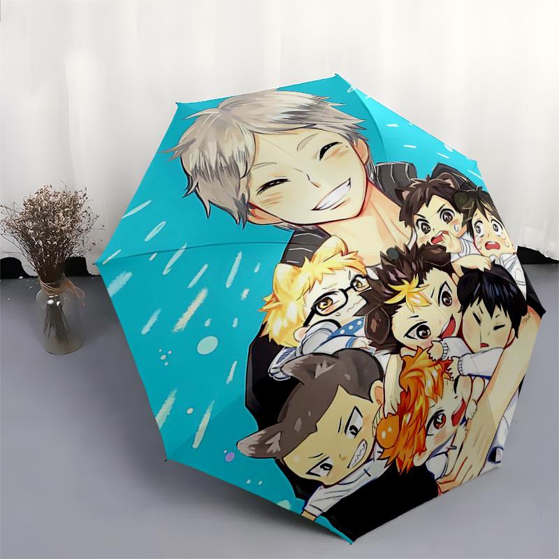 1pc Outdoor Umbrella with Anime Characters - Automatic Opening/Closing, Portable 3-Fold Design, 8-Rib Iron Frame - Perfect Gift for Fans, Travele